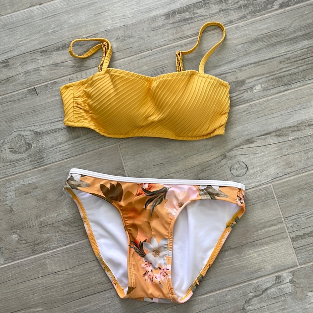 Yellow Floral Bikini Set